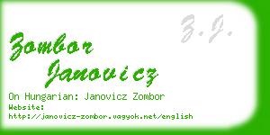 zombor janovicz business card